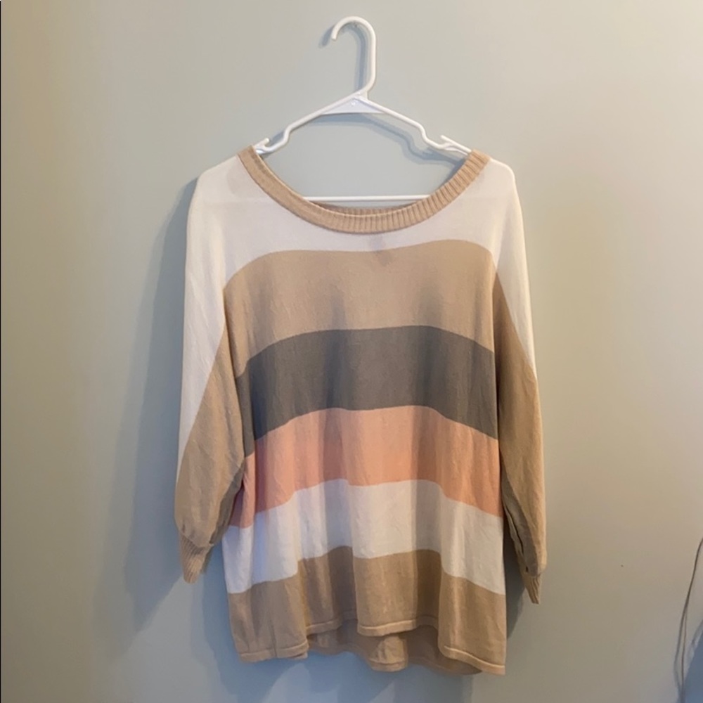 multicolored striped sweater